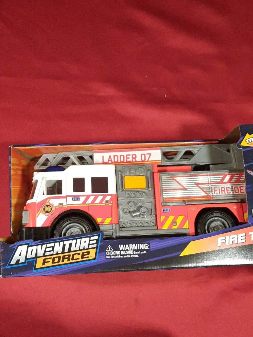 Adventure Force Red Fire Truck Ladder Toy - Kids Vehicle